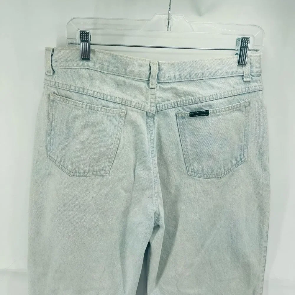 Sasson vintage balloon Denim Mom Jeans Wide Leg Crop Ankle High Rise Light Wash